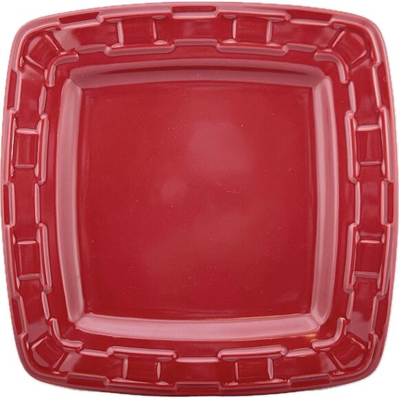 Longaberger Pottery Soft Square Dinner Plate Paprika Red 11" - Picture 1 of 5